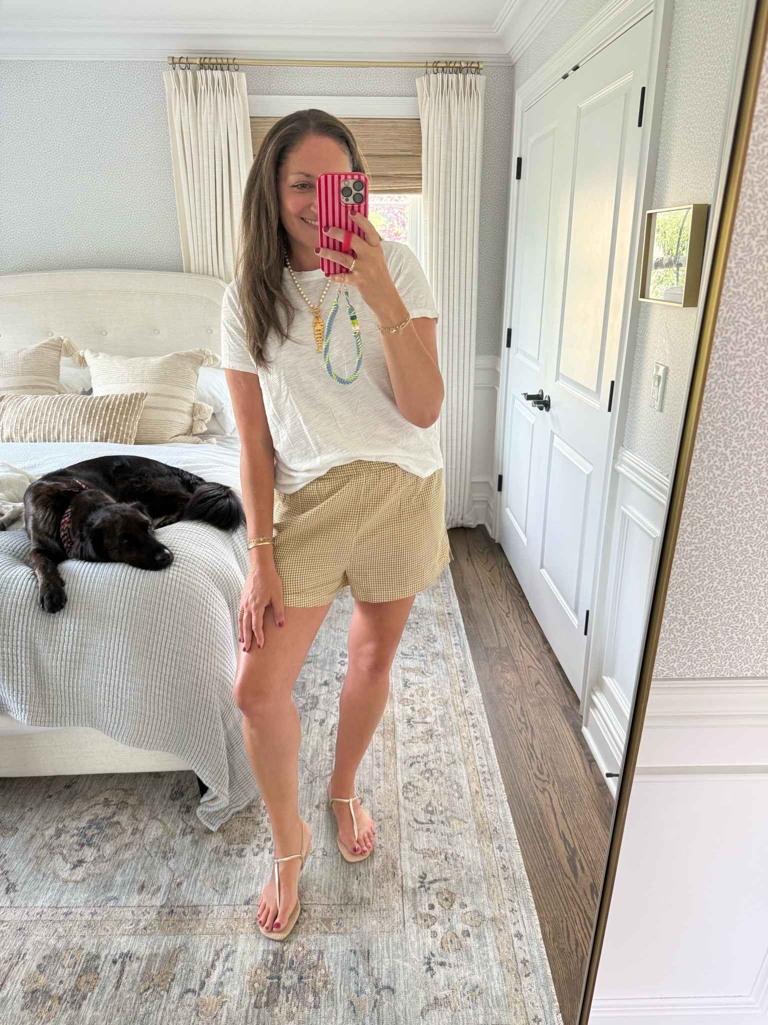 Summer outfit on repeat! Love these shorts so much that I own them in several patterns! True to size and perfect for summer. Easy to dress up or down! Also wearing a go-to basic tee and the most fun statement necklace ☀️

#LTKootd #LTKdayinmylife #LTKSeasonal