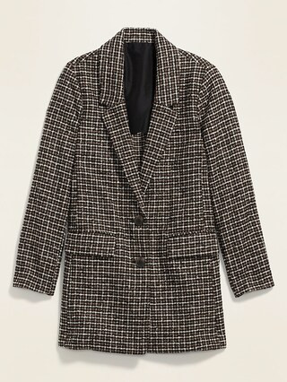 Oversized Soft-Brushed Patterned Blazer Jacket for Women | Old Navy (US)