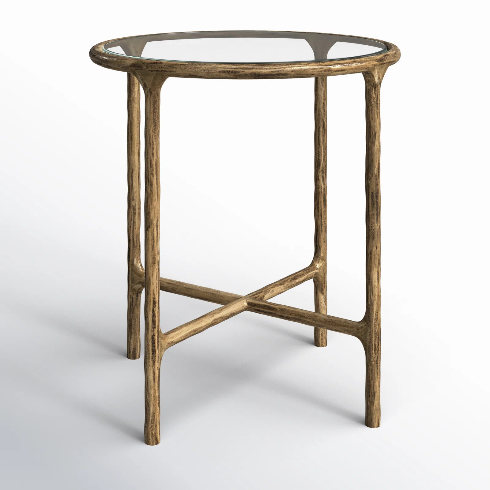 Evelynn Glass Cross Legs End Table | Wayfair North America