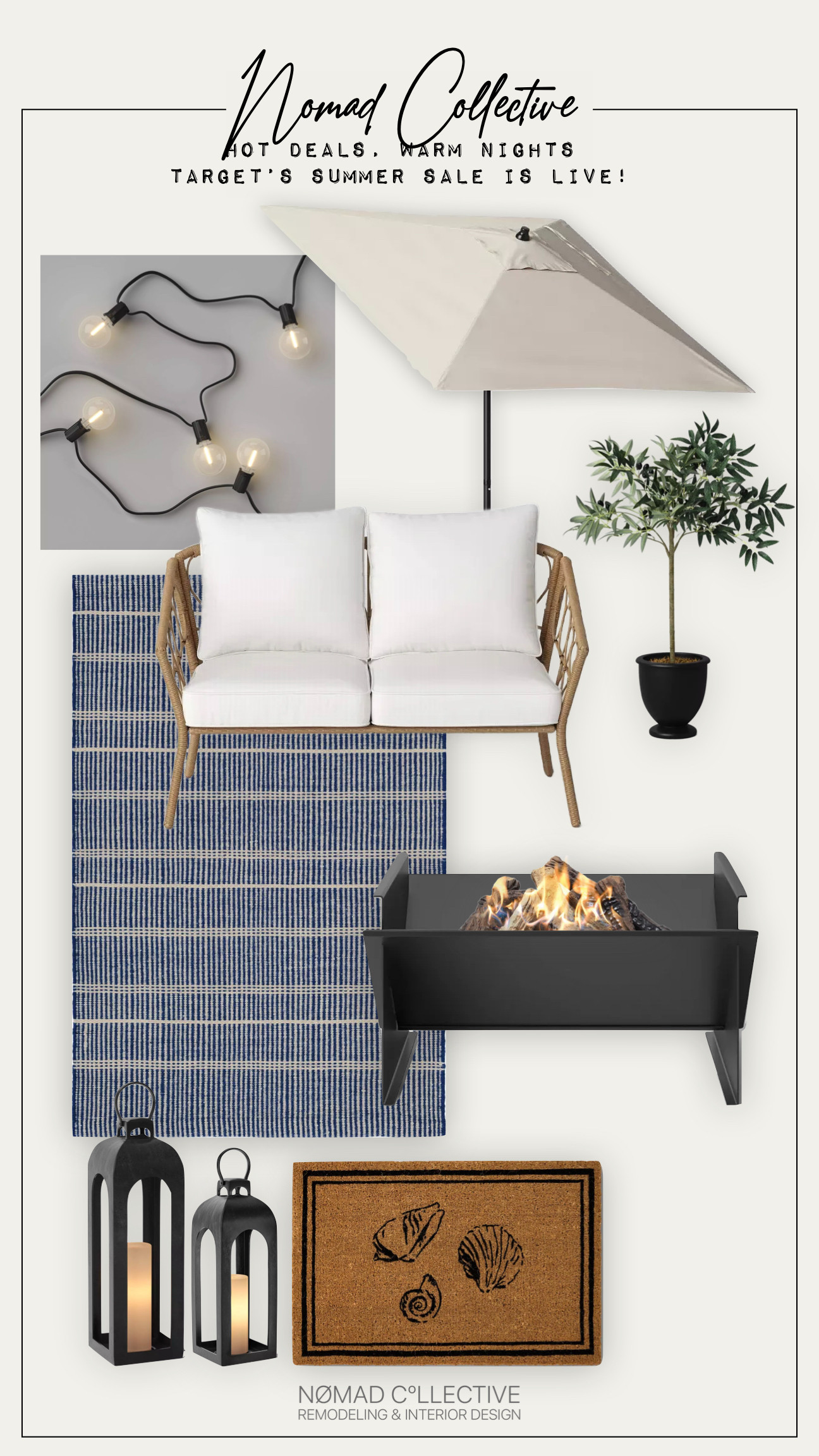 Target’s Summer Sale is here, offering everything you need to elevate your patio for cozy nights by the fire and evenings under the lights. With up to 50% off outdoor furniture and accessories, it's the perfect time to complete your outdoor space. 

 #LTKSeasonal #LTKHome #LTKSaleAlert
