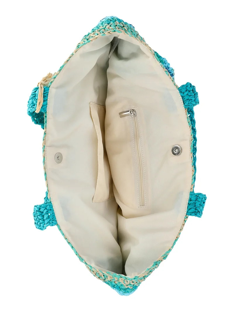 No Boundaries Women's Ciao Beach Tote Bag, Blue Ciao | Walmart (US)