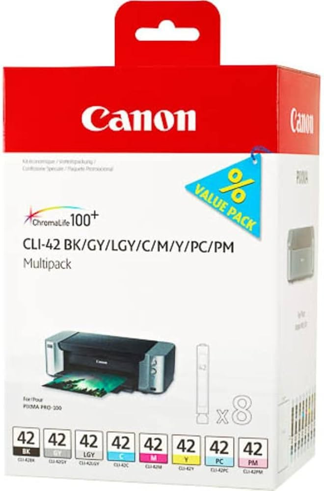 Canon CLI-42 8 PK Value Pack Ink, 8 Pack Compatible to PIXMA PRO-100 | Amazon (US)