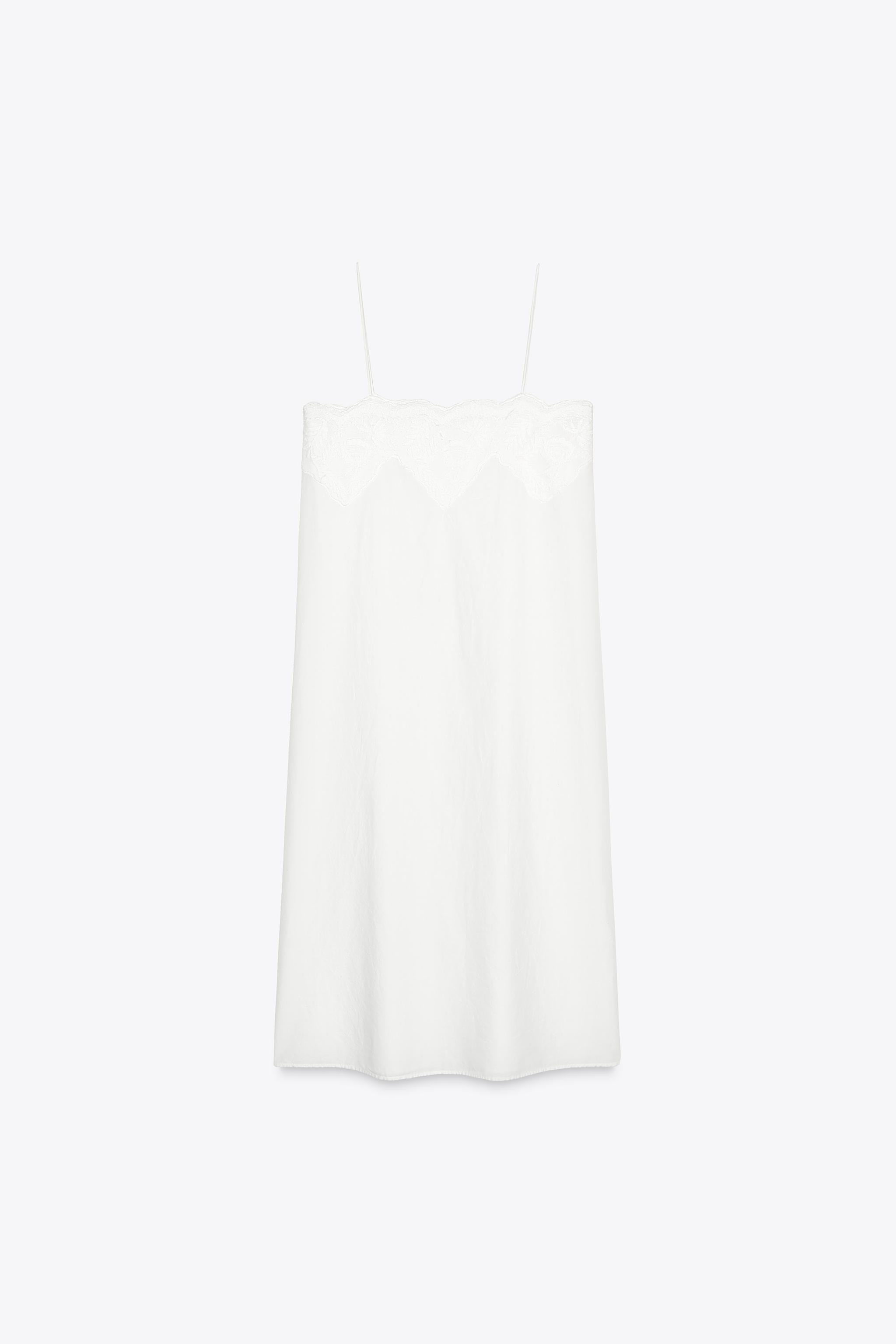 TRÄGERKLEID MIT STICKEREI ZW COLLECTION | Zara DE