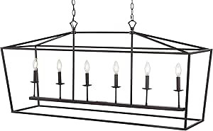 JONATHAN Y JYL7439A Pagoda Lantern Dimmable Adjustable Metal LED Pendant Classic Traditional Dini... | Amazon (US)