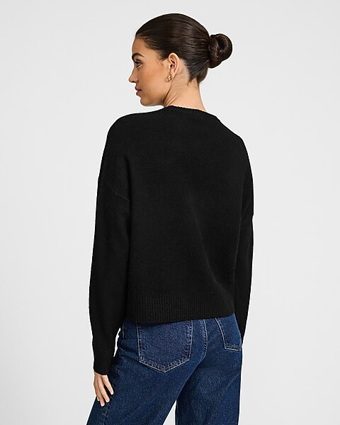 Cloud Soft Bow Graphic Crew Neck Sweater | Express