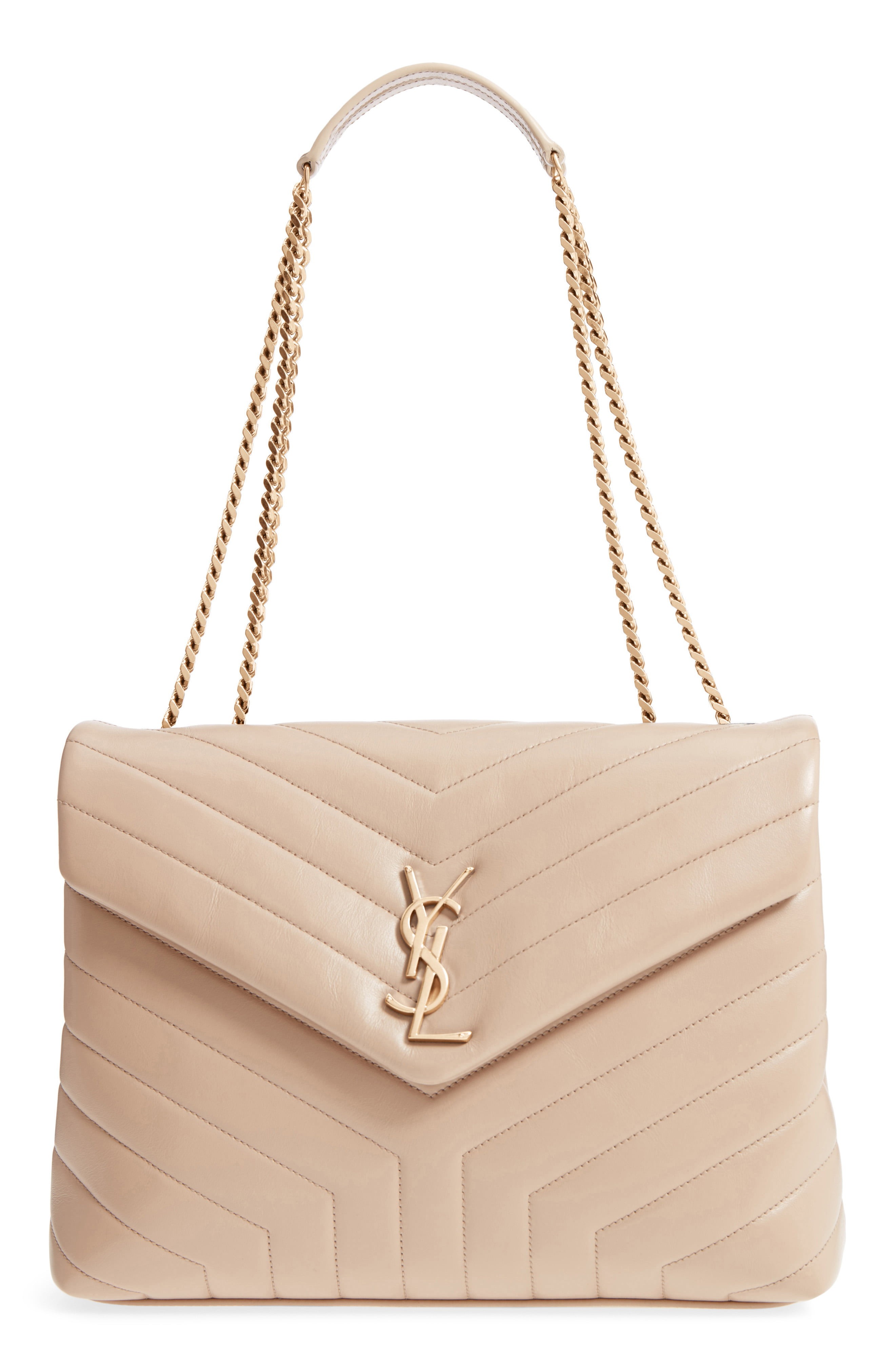 Saint Laurent Medium Loulou Matelasse Calfskin Leather Shoulder Bag - Beige | Nordstrom