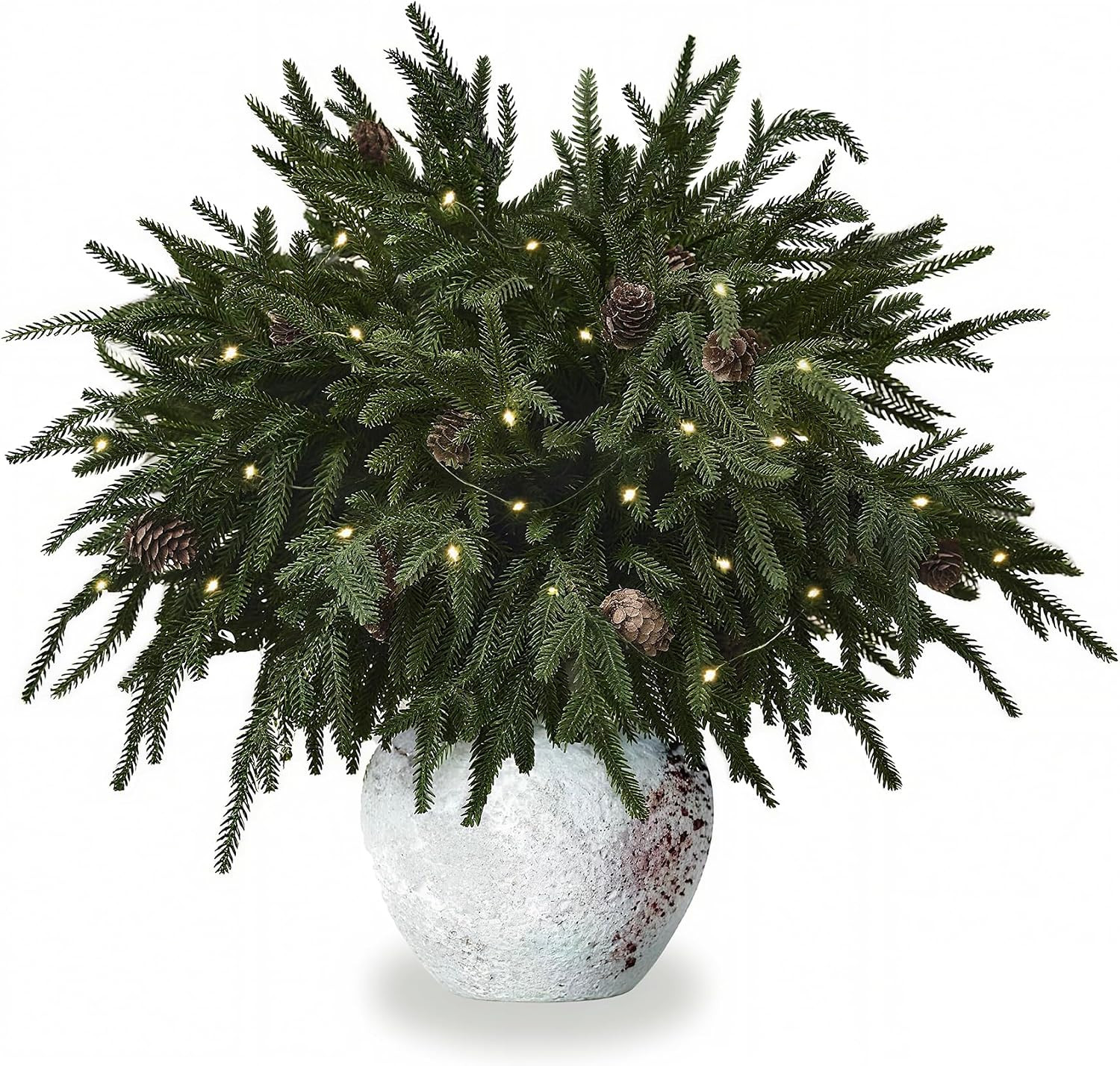 12PCS 20"Christmas Norfolk Pine Branches with Lights Real Touch Faux Stems | Amazon (US)