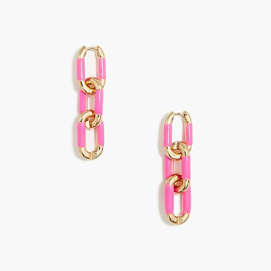 Enamel link statement earrings | J.Crew Factory