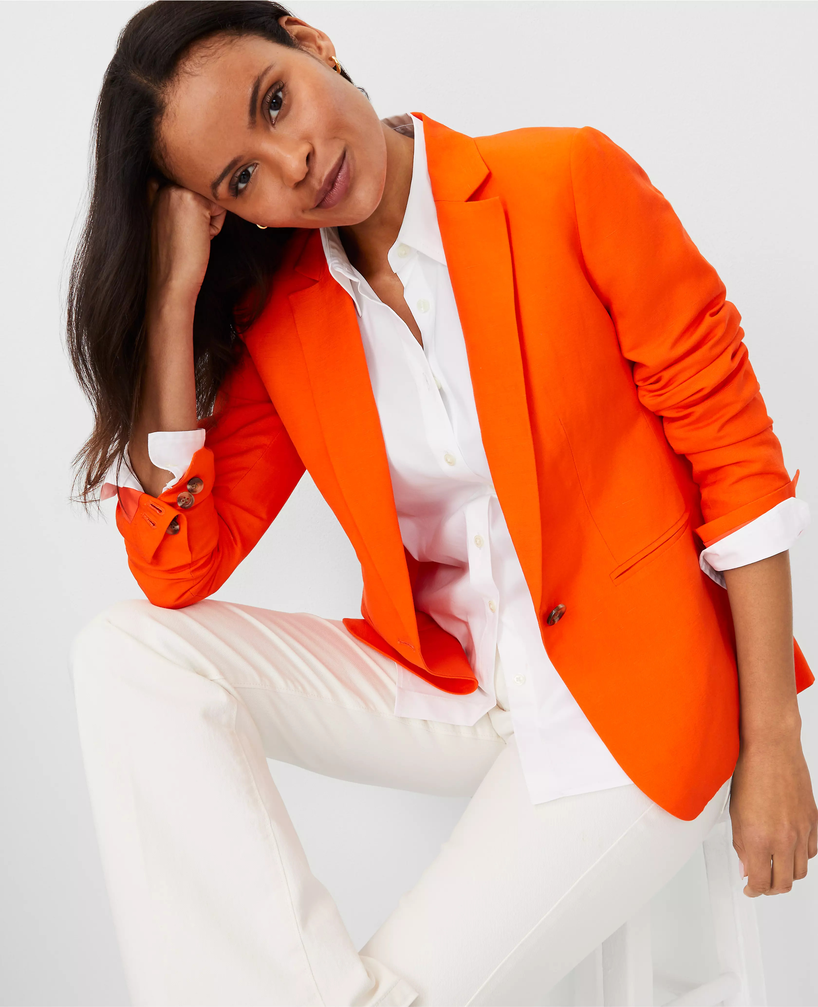 The Hutton Blazer in Linen Blend | Ann Taylor (US)