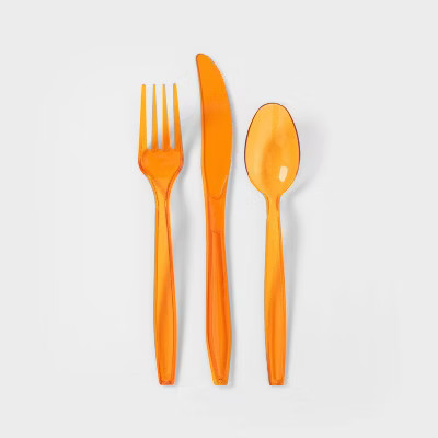 24ct Orange Halloween Plastic Cutlery - Hyde & EEK! Boutique™ | Target