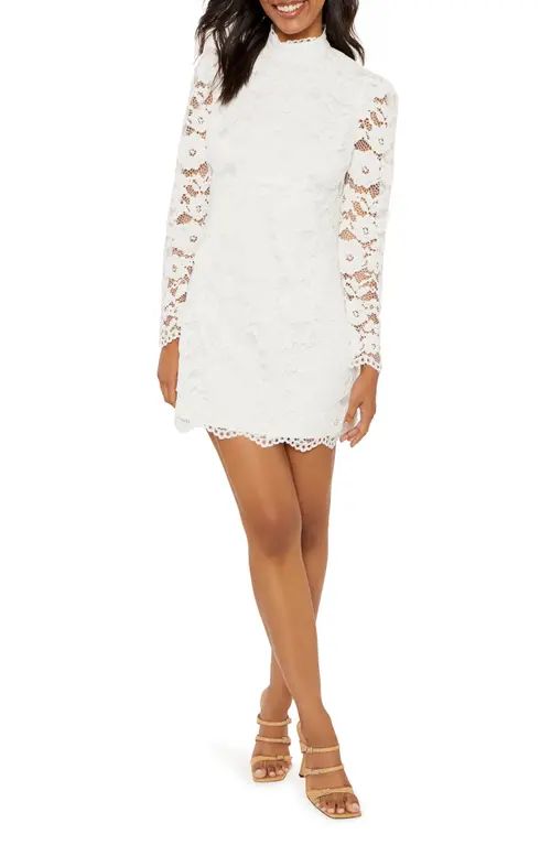 LIKELY Cupani Lace Long Sleeve Minidress in White at Nordstrom, Size 2 | Nordstrom