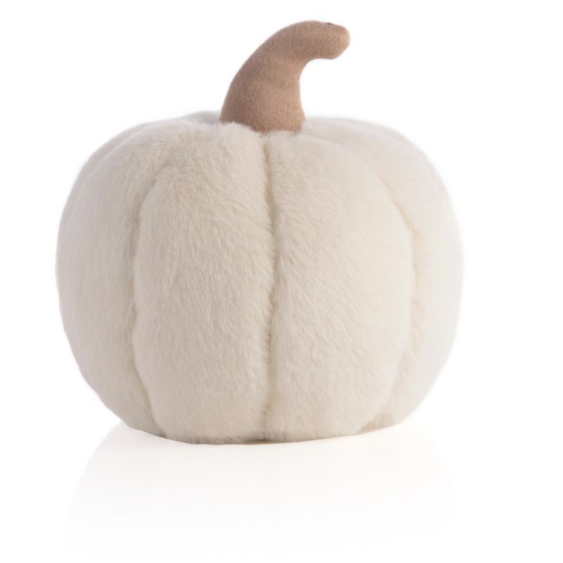 Shiraleah Small Ivory Faux Fur Pumpkin Pillow | Target