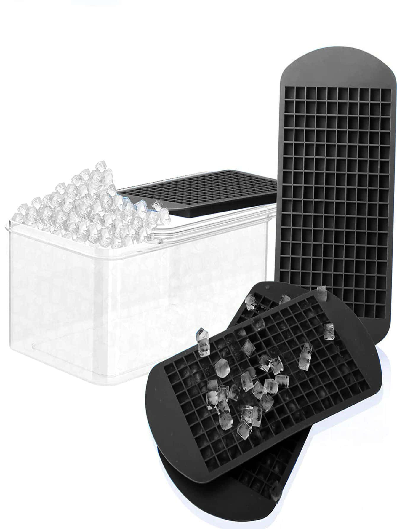 1pc Silicone Ice Cube Maker Tray, Black Multi-grid Ice Cube Mold For Summer | SHEIN