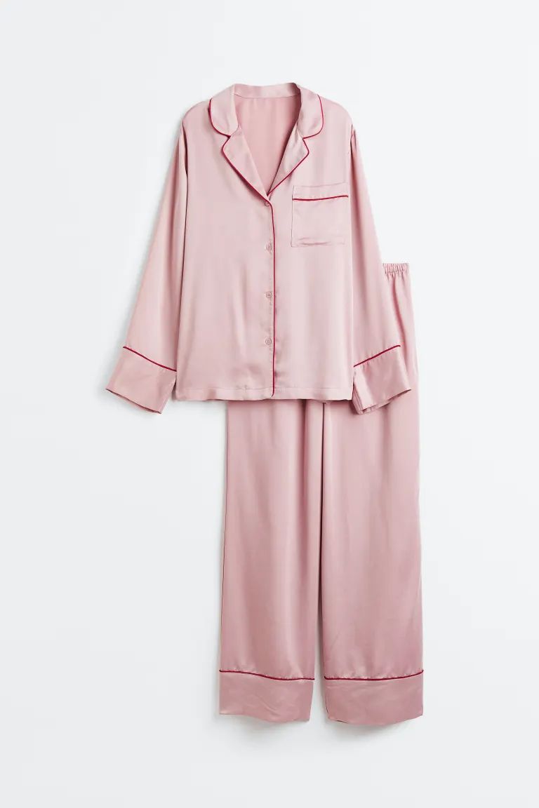 Satin Pajama Shirt and Pants | H&M (US + CA)