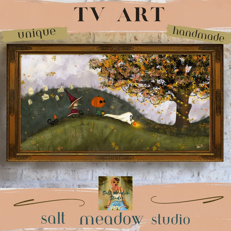 Halloween TV Art Frame TV Halloween Frame TV Art Ghost Tv Art 4K Trick or Treat - Etsy | Etsy (US)
