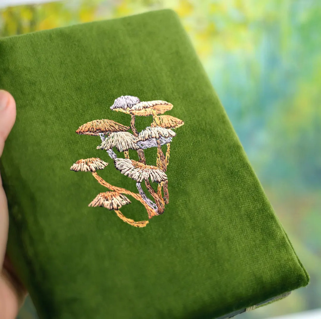 Kobo Clara Cover – Green Fabric Clara Color Case Mushroom Embroidery | Fits Nia, Aura, Glo, Tou... | Etsy (US)