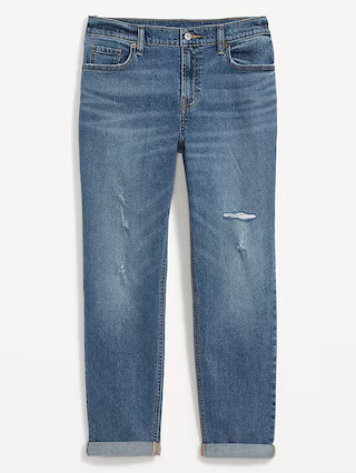Mid-Rise Ripped Boyfriend Jeans for Women | Old Navy (US)