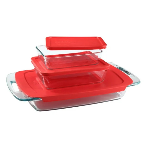 Pyrex Easy Grab Bake & Store Glass Storage Value Pack, 6-Piece | Walmart (US)