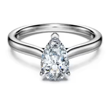 Eternity solitaire ring, Laboratory grown diamonds 1 ct tw, Pear cut, 14K white gold by SWAROVSKI | SWAROVSKI