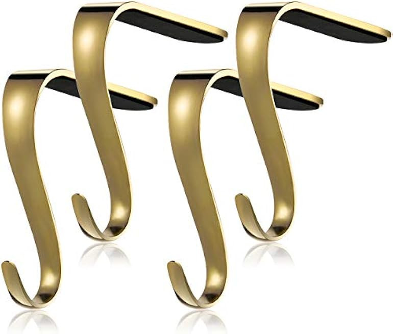 Boao Christmas Stocking Holders Metal Mantel Stockings Hangers Shelf Fireplace Garland Mantle Grips  | Amazon (US)