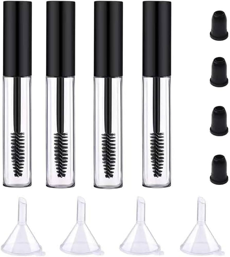 4 Pack Empty Mascara Tube with Eyelash Wand, ForSewian10ml Premium Eyelash Cream Container Bottle... | Amazon (US)