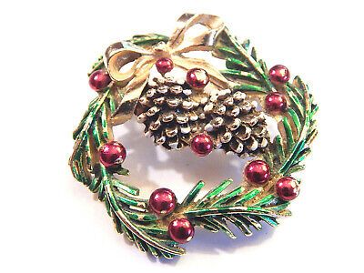 Vintage Signed St. Labre RARE Pinecones Wreath Brooch Pin Christmas Jewelry  | eBay | eBay US