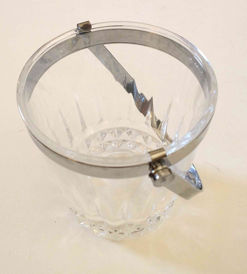 Cristal D'arques Lead Crystal Ice Bucket With Silver Plate Handle. Made in France. - Etsy | Etsy (US)