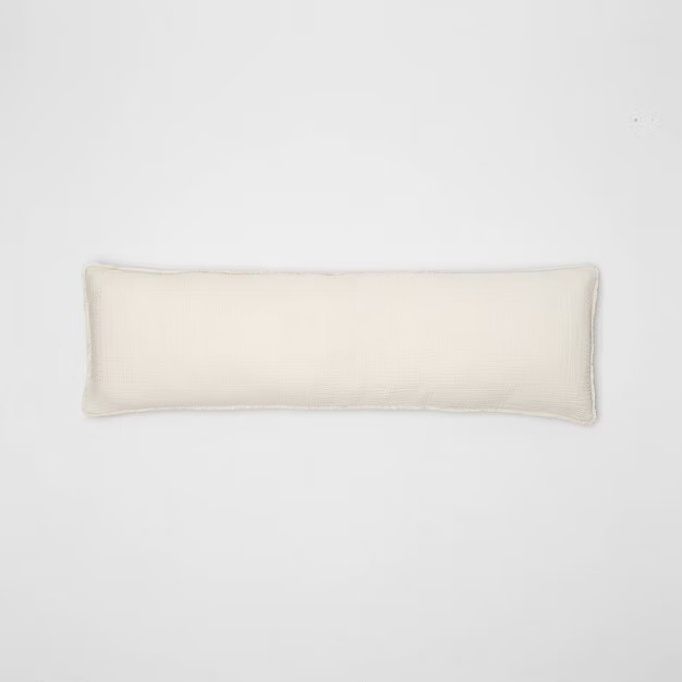 Lumbar Textured Chambray Cotton Bed Decorative Throw Pillow  - Casaluna™ | Target