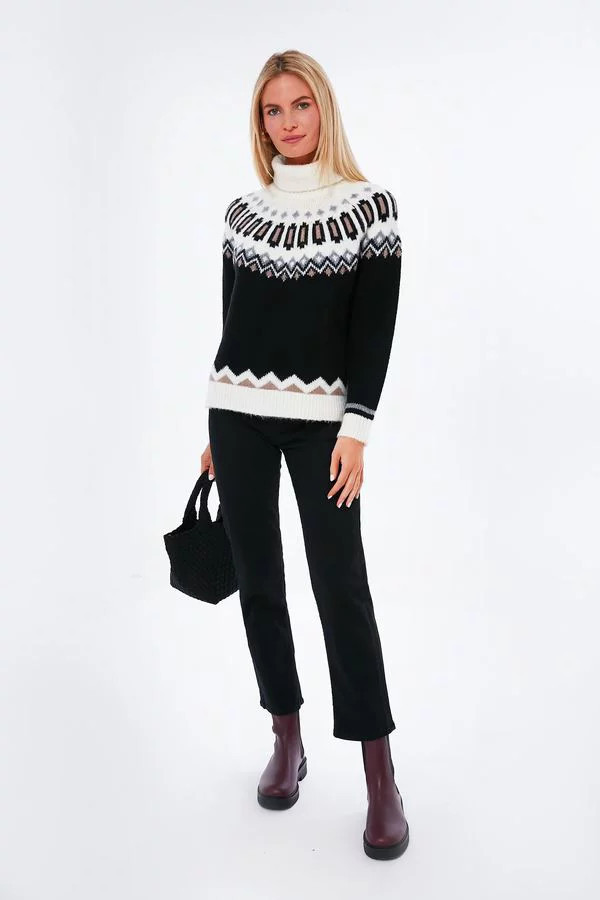 Charcoal and Cream Fair Isle Cardiff Sweater | Tuckernuck (US)