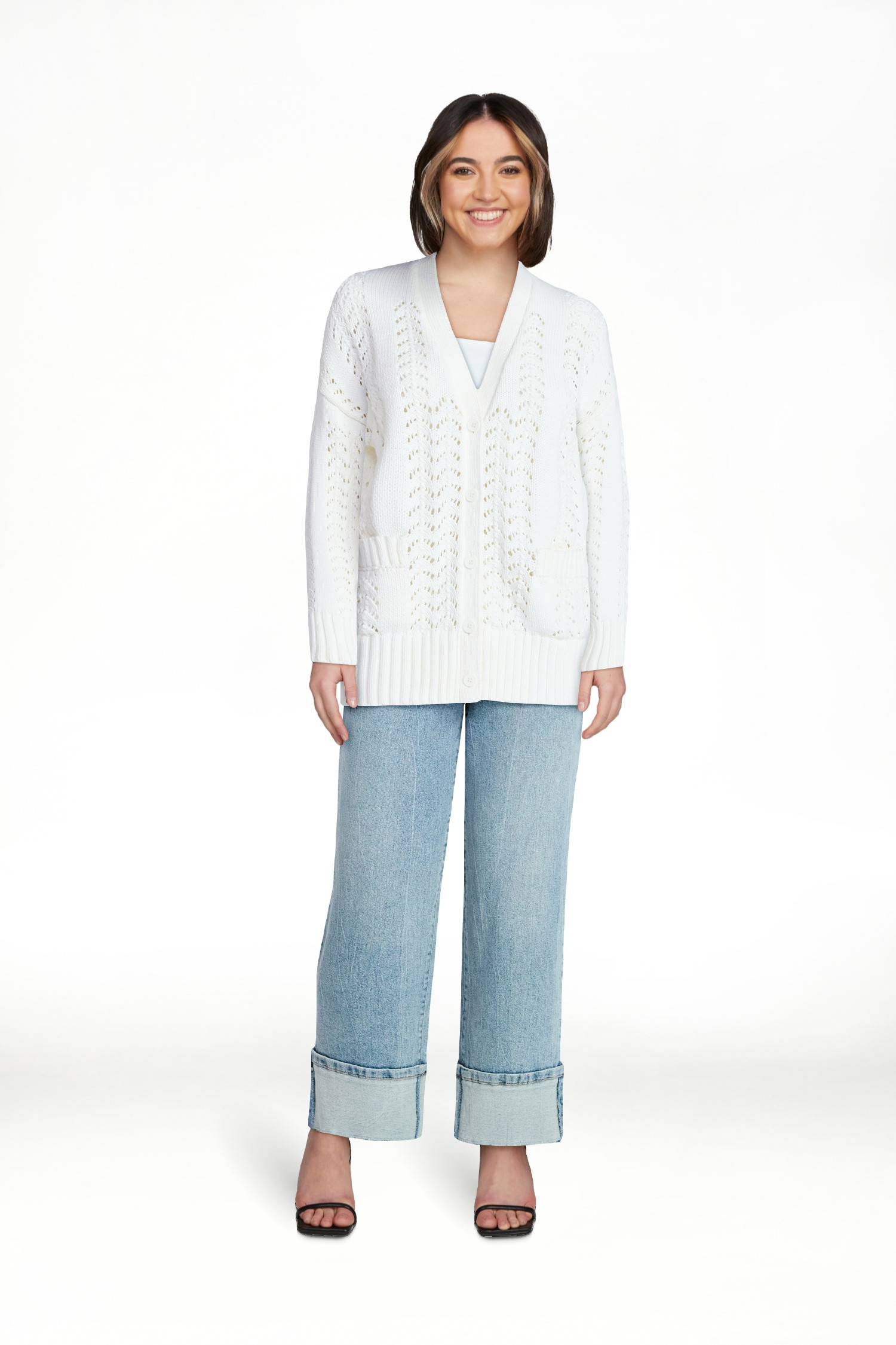 Scoop Women’s V Neck Sweater Cardigan, Midweight, Sizes XS-4X | Walmart (US)