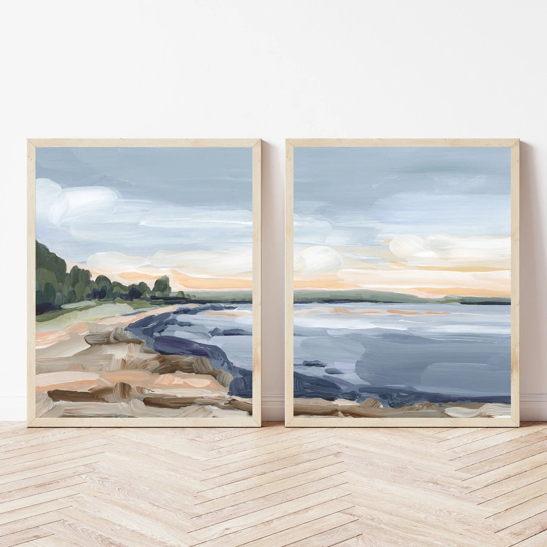 Coastal Maine Art Print Set of 2 Acadia National Park Art, Beach House Decoration, Bar Harbor Gif... | Etsy (US)