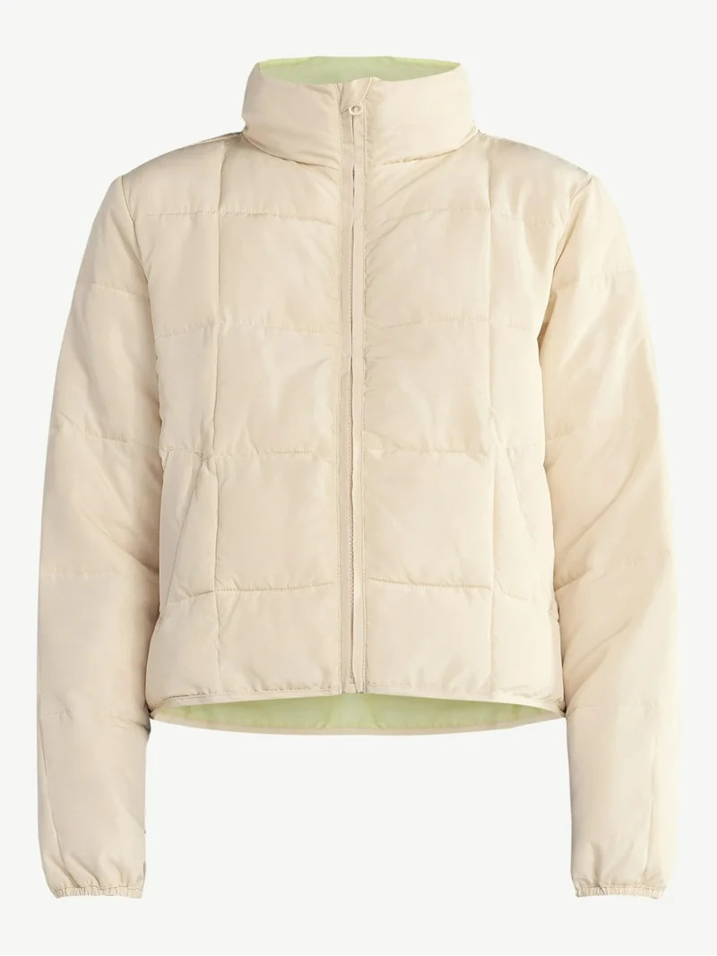 No Boundaries Packable Puffer Jacket, Women's and Women's Plus Sizes XS-4X - Walmart.com | Walmart (US)