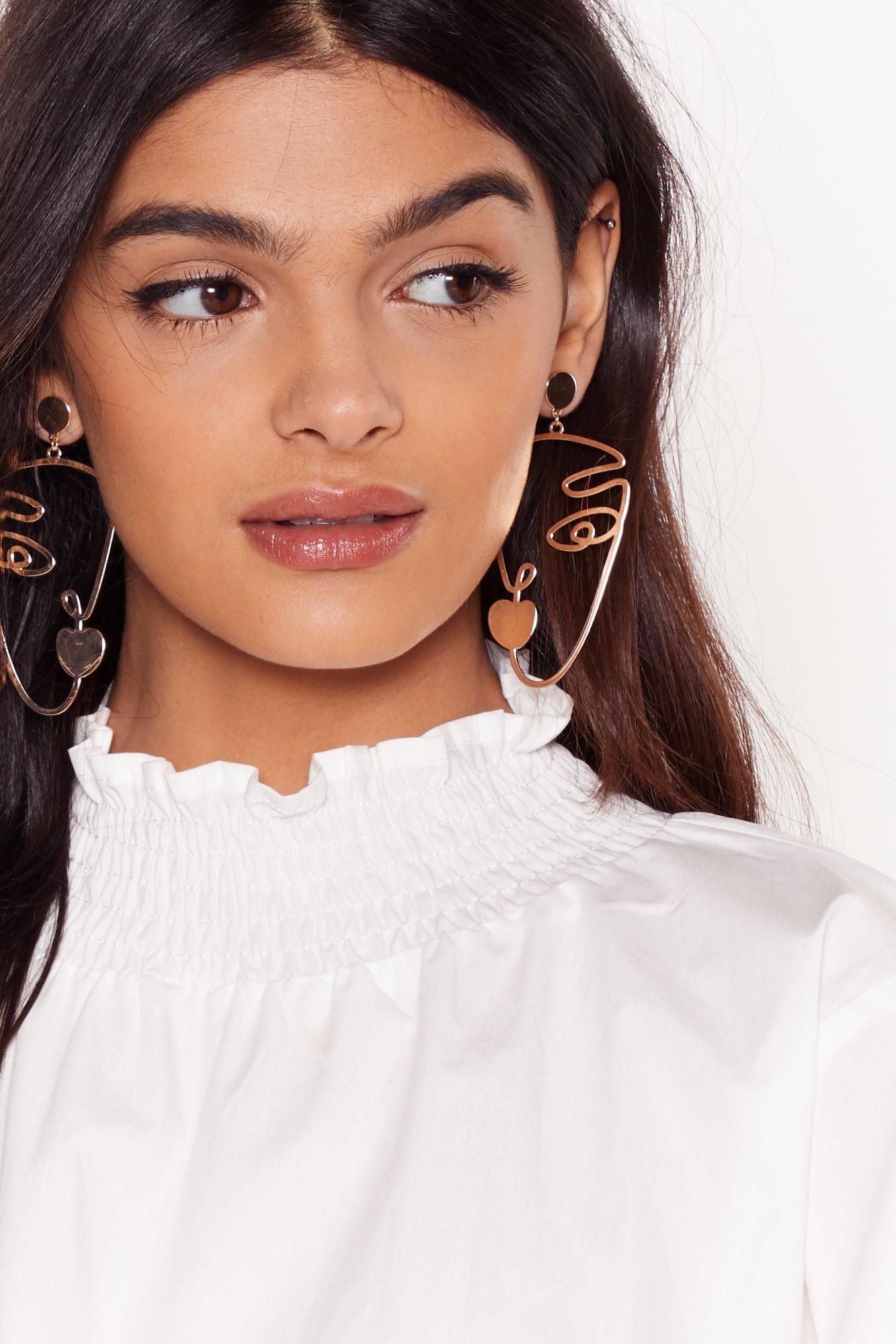 Get Our Best Side Face Drop Earrings | NastyGal (US & CA)