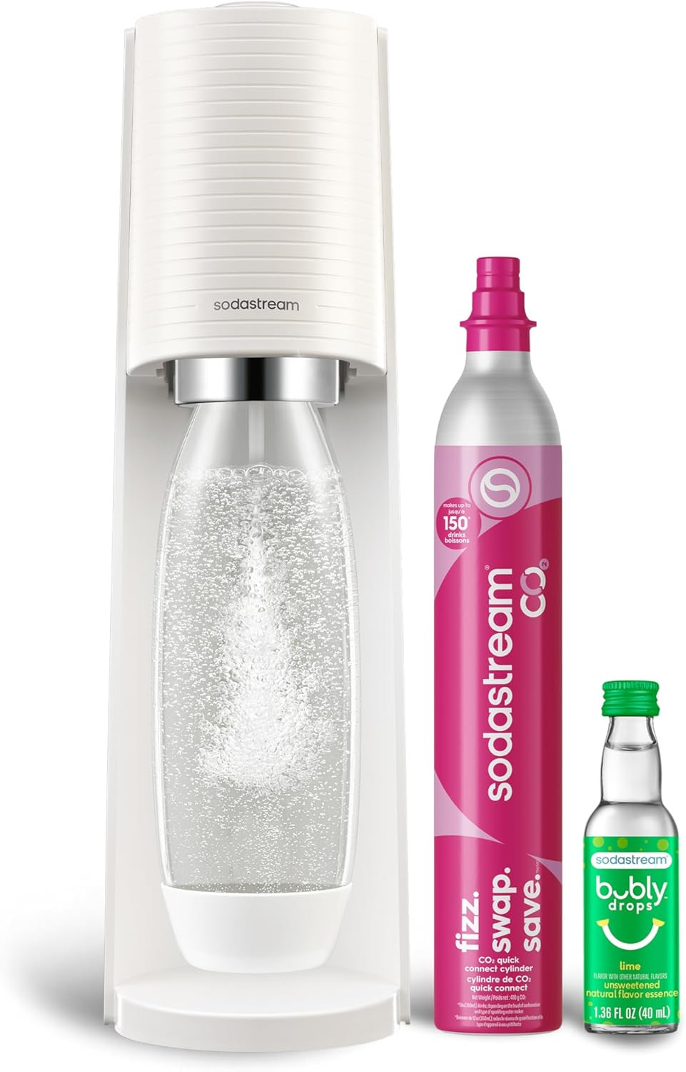 SodaStream Terra Sparkling Water Maker (White) with CO2, DWS Bottle and Bubly Drop | Amazon (US)