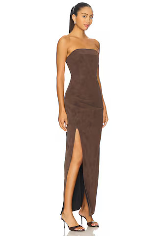 Line & Dot Alfie Maxi Dress in Chocolate from Revolve.com | Revolve Clothing (Global)