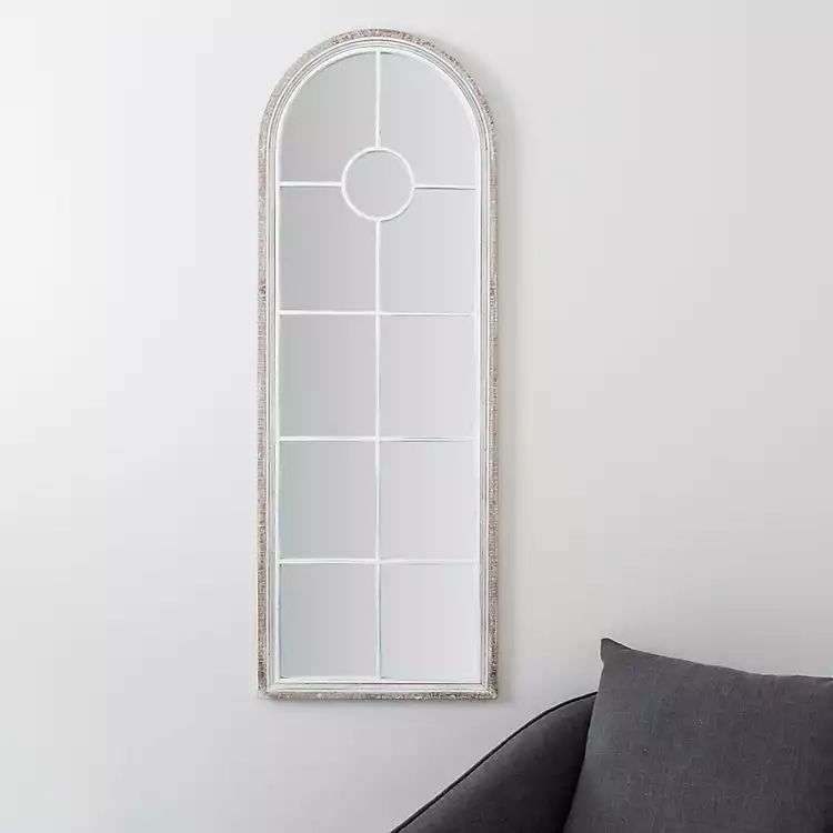 New!Antique White Metal and Wood Arch Wall Mirror | Kirkland's Home