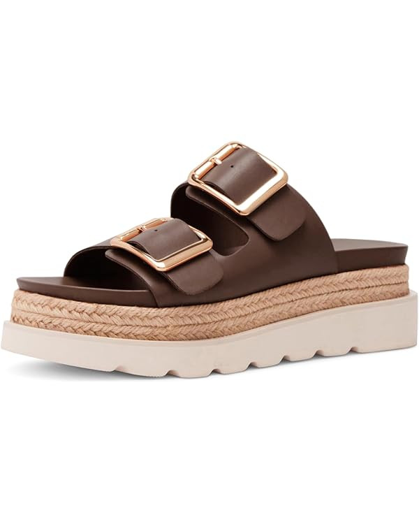 DOEYG Platform Wedges Sandals for Women Summer Beach Raffia Slide Sandals Comfortable Casual Wove... | Amazon (US)