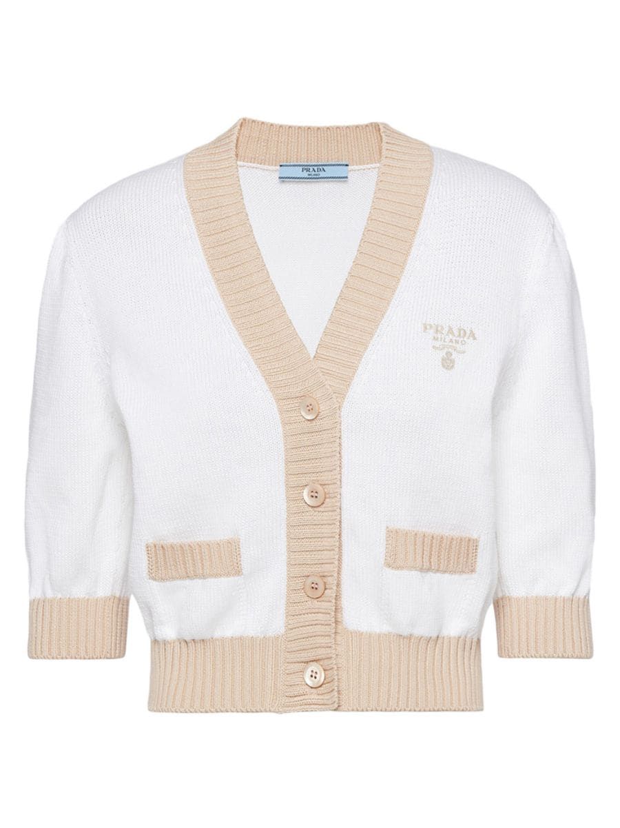 Prada Cropped Cotton Cardigan | Saks Fifth Avenue | Saks Fifth Avenue