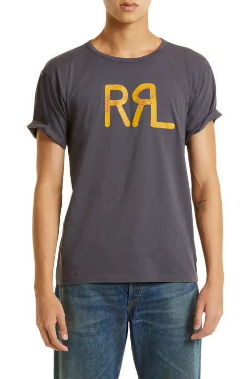 Double RL RRL Logo Graphic Tee in Navy at Nordstrom, Size Xx-Large | Nordstrom
