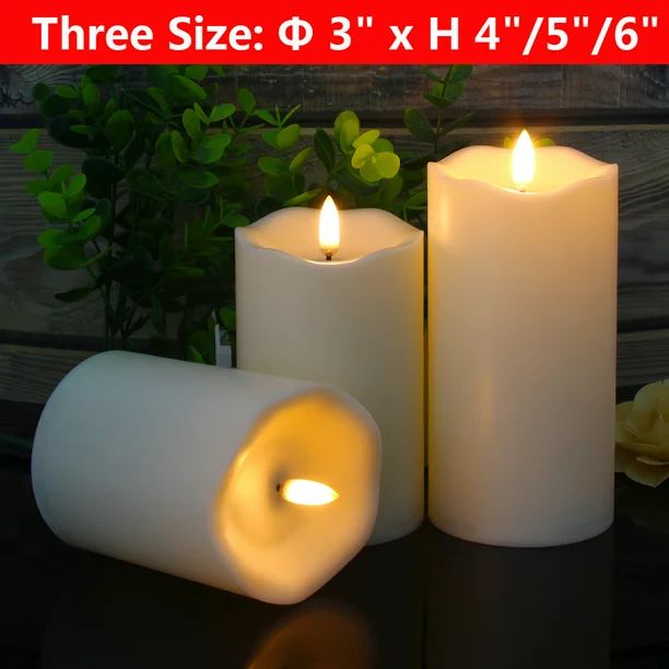 Flameless Candles Led Battery Operated - with Remote Control Timer Flickering Flame White Pillar ... | Walmart (US)