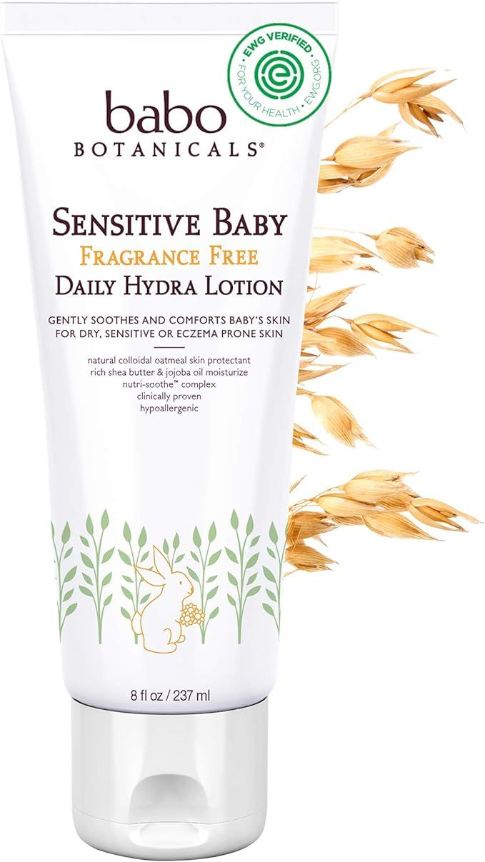 Babo Botanicals Sensitive Baby Daily Hydra Lotion with Chamomile and Calendula FragranceFree, She... | Amazon (US)