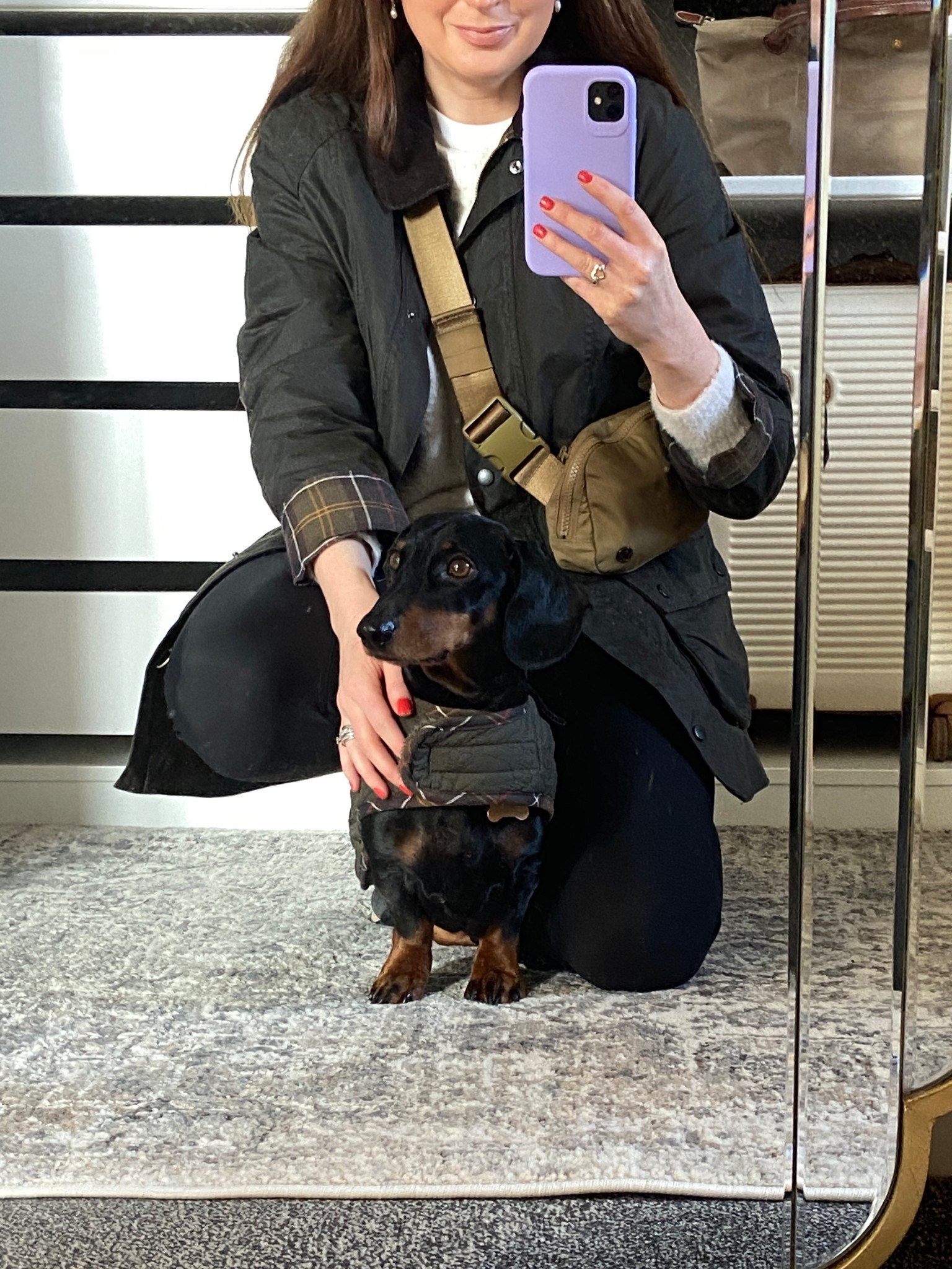 "Country walk ready 🍂🐾 Matching in our Barbour jackets for a cozy countryside stroll! Styled with a classic wax jacket, crossbody bag, and my go-to New Balance trainers for comfort. Linking everything on LTK! #BarbourStyle #CountryWalk #LTKfashion #LTKpet #NewBalance #DachshundAdventures" 

#LTKPets #LTKOver40 #LTKSpringSale