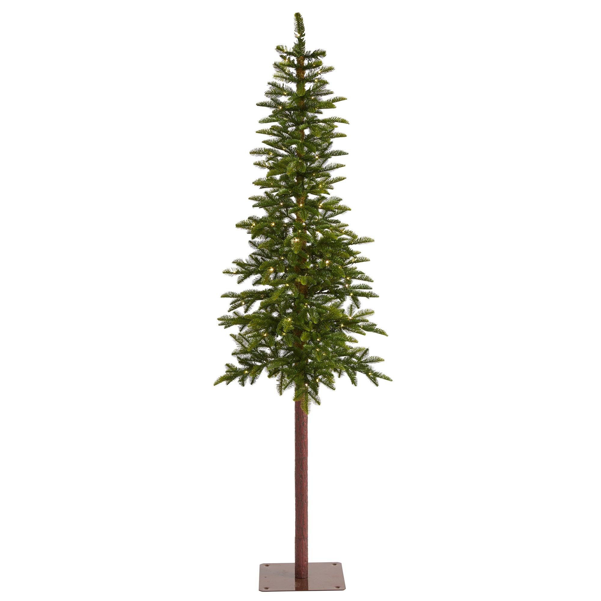 7’ Alaskan Alpine Artificial Christmas Tree with 150 Clear Microdot (Multifunction) LED Lights ... | Nearly Natural