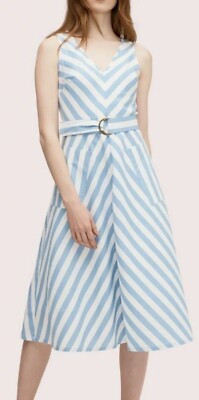 Kate Spade New York BLUE Women's Deck Stripe Midi Dress, US 6 | eBay US