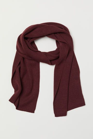 H & M - Ribbed Scarf - Red | H&M (US + CA)