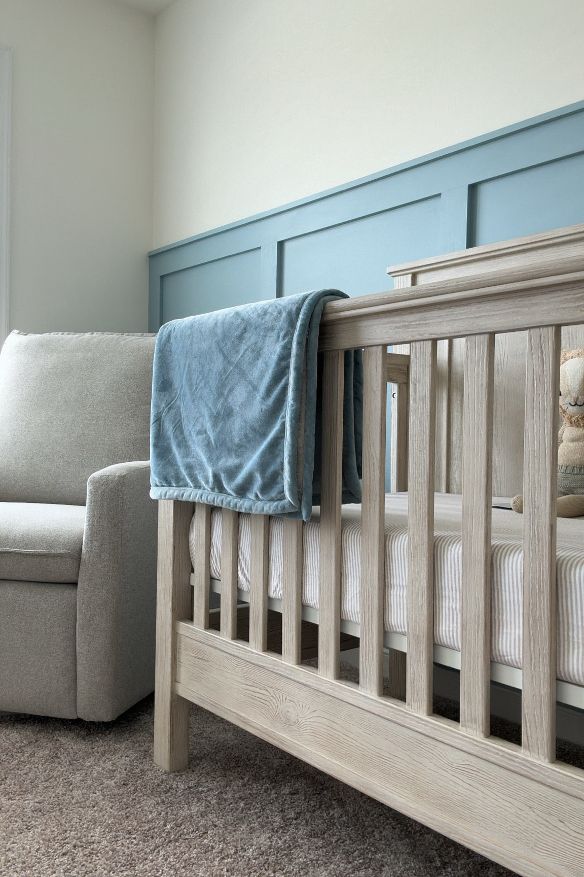 Sneak peek of the nursery 🥹🧸☁️ still lots of details & final touches to add! 

#LTKHome #LTKBaby #LTKFamily