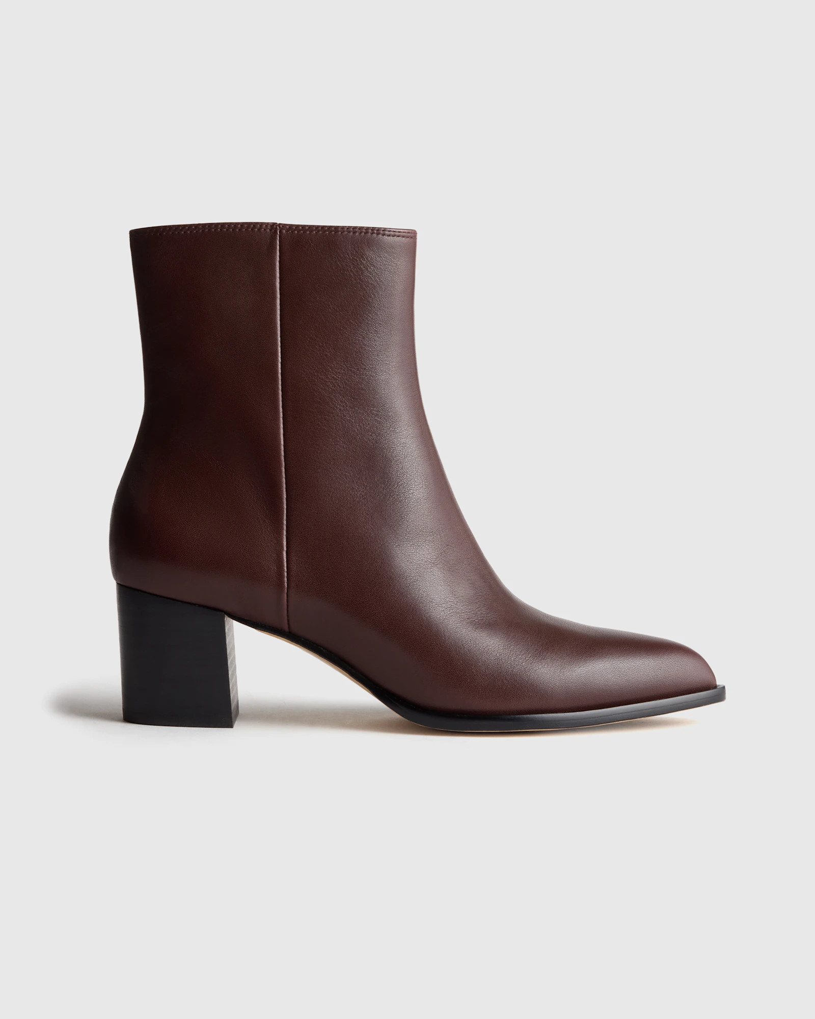 Quince | Women's Italian Leather Heeled Ankle Boot in Black, Size 10 | Quince