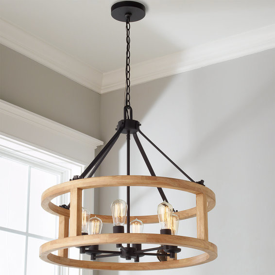Circular Frame Farmhouse Chandelier | Shades of Light