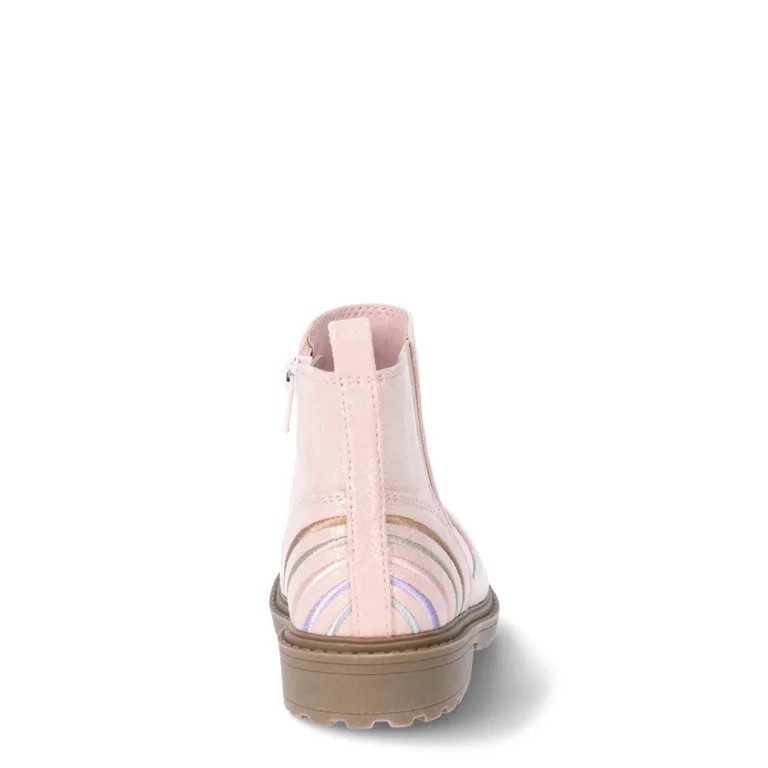 Wonder Nation Toddler Girls Rainbow Embroidered Chelsea Booties | Walmart (US)