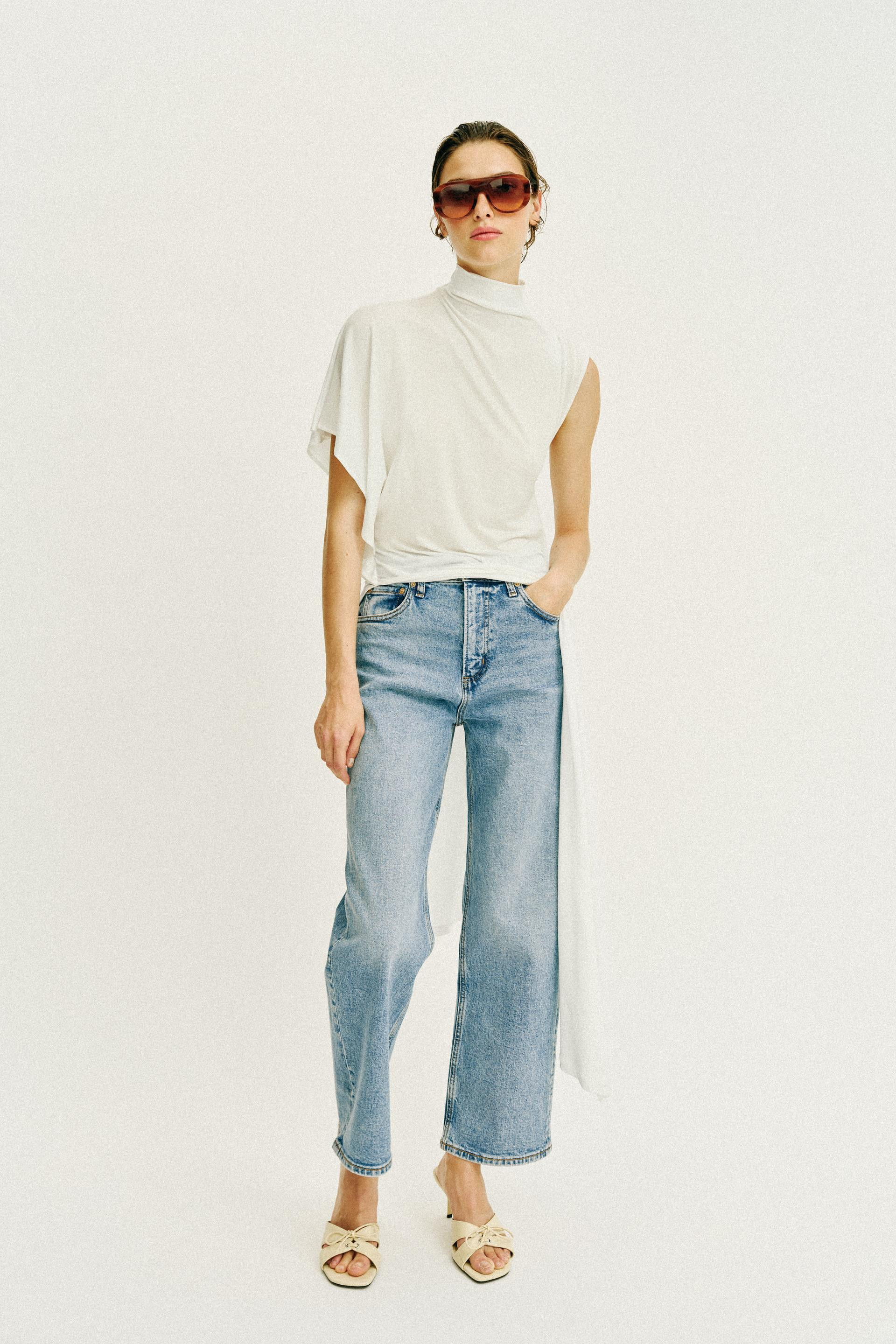 Zara - Z1975 Hi-Rise Straight Jeans - White - 28 (Us 6) - Woman | Zara US